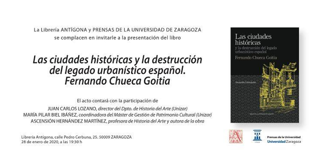 Ascensión Hernández presenta en librería Antígona el libro Las ciudades históricas y la destrucción del legado histórico español.
